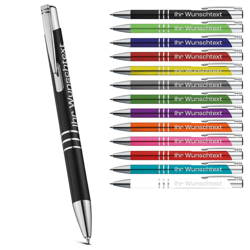 Kugelschreiber mit Gravur Premium personalisiert, selbst gestalten & Wunschtext gravieren - werbegadget.de