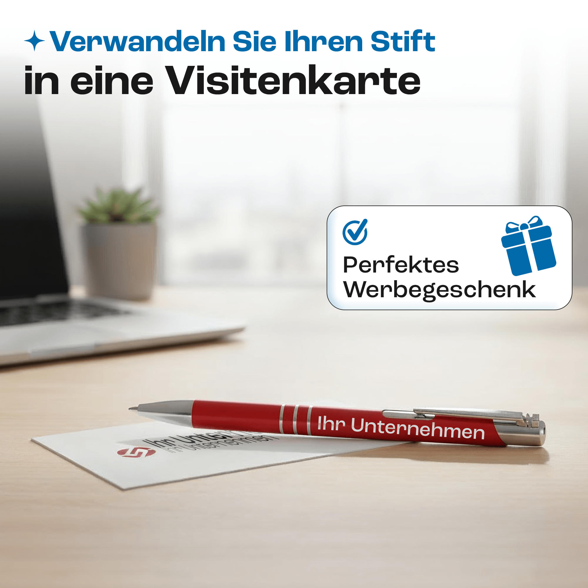 Kugelschreiber mit Gravur Premium personalisiert, selbst gestalten & Wunschtext gravieren - werbegadget.de