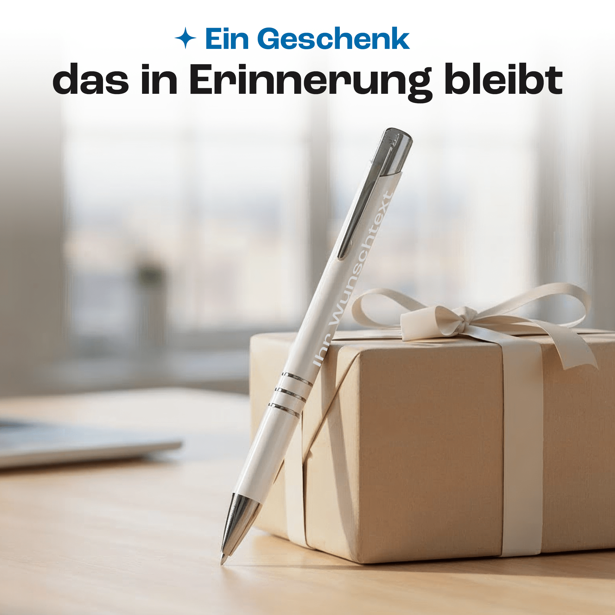 Kugelschreiber mit Gravur Premium personalisiert, selbst gestalten & Wunschtext gravieren - werbegadget.de